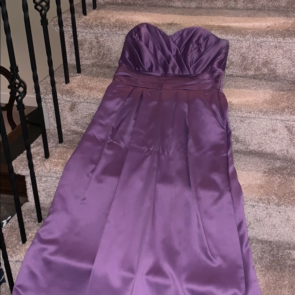 B2 Purple Satin Sleeveless Cocktail Dress